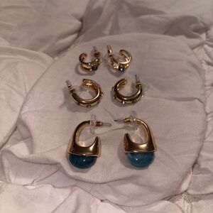 ✨ Anthropologie Mixed Metal & Stone Curated Earring Set ✨
